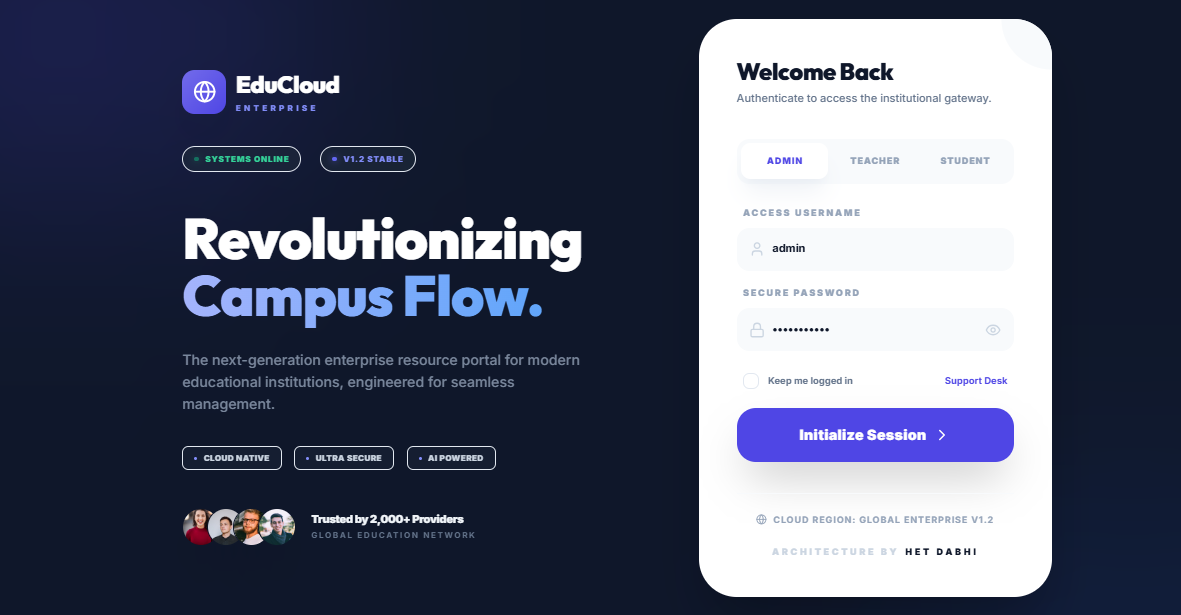 EduCloud Enterprise - Institutional Portal